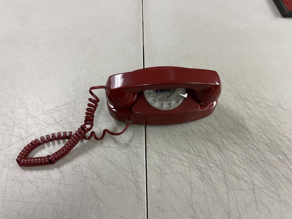 Vintage Red Western Electric Princess Phone 702BM Rotary Telephone AT&T